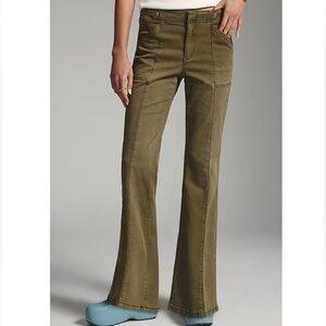 Anthropologie Pilcro Demilune Bootcut Utility Pants Olive Green Size 30
